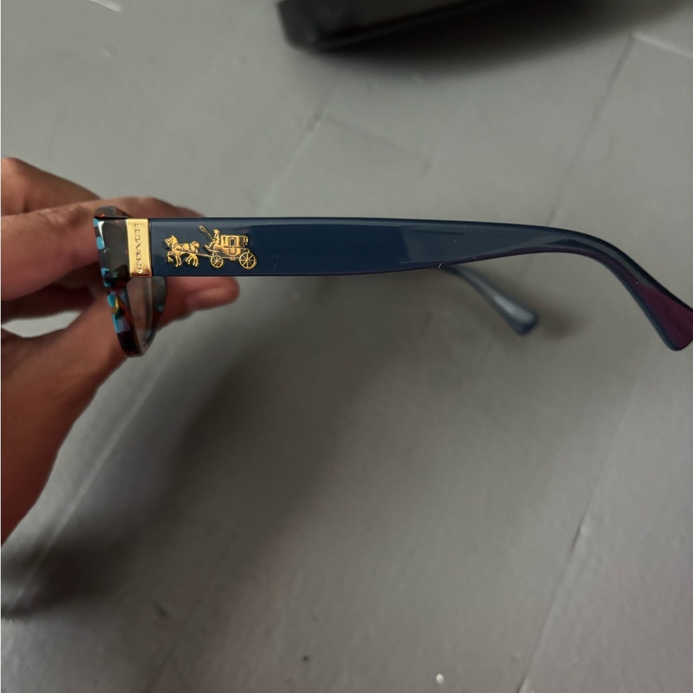 Coach Women's Glasses with Tortoise and Teal Accents - Picture 2 of 3